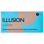 Линзы контактные, Illusion (Иллюжн) 2 шт Колорс bc 8.6 квартальной замены прозрачные (-3.25)