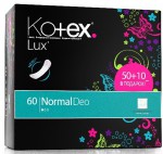 Прокладки женские ежедневные, Kotex (Котекс) №50+10 нормал део люкс